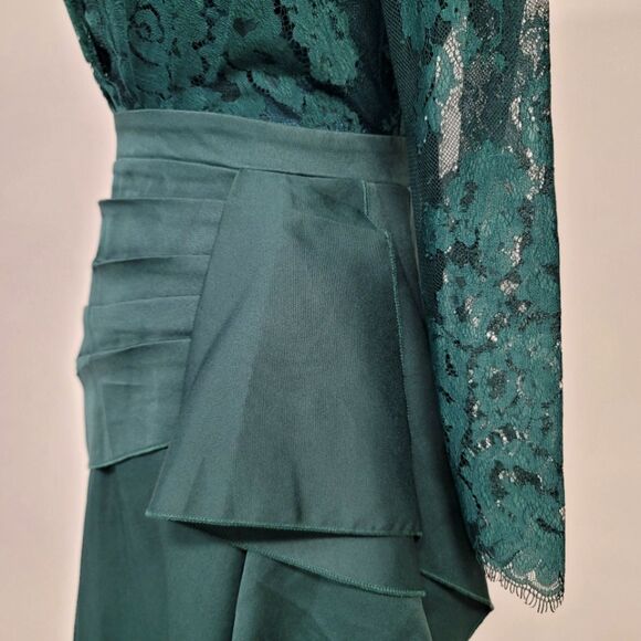 Lady Temperament Lace Stitched Ruffle High Waist Dress Size Medium - Picture 6 of 8